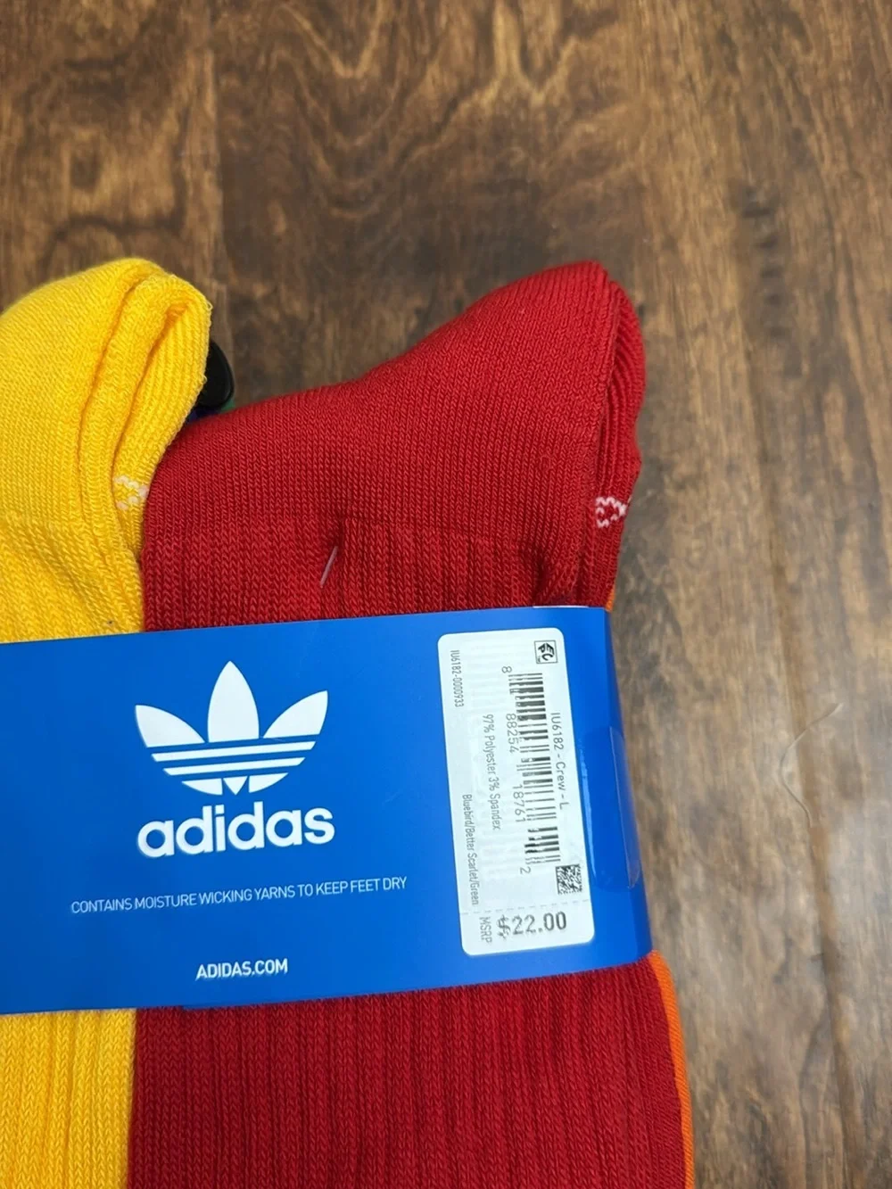 adidas Men’s Crew Socks Pack — Multicolor Size L